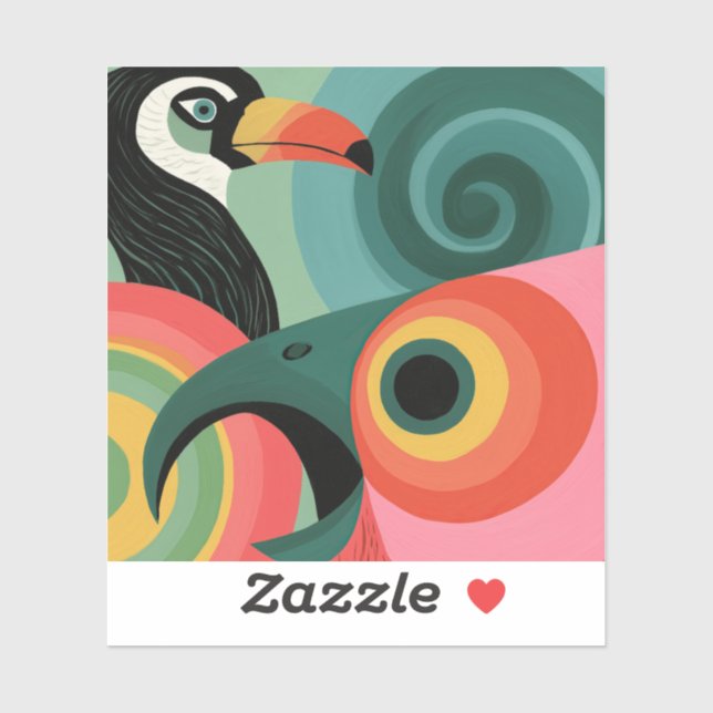 Abstract Midcentury Toucan Geometric Bird (Sheet)