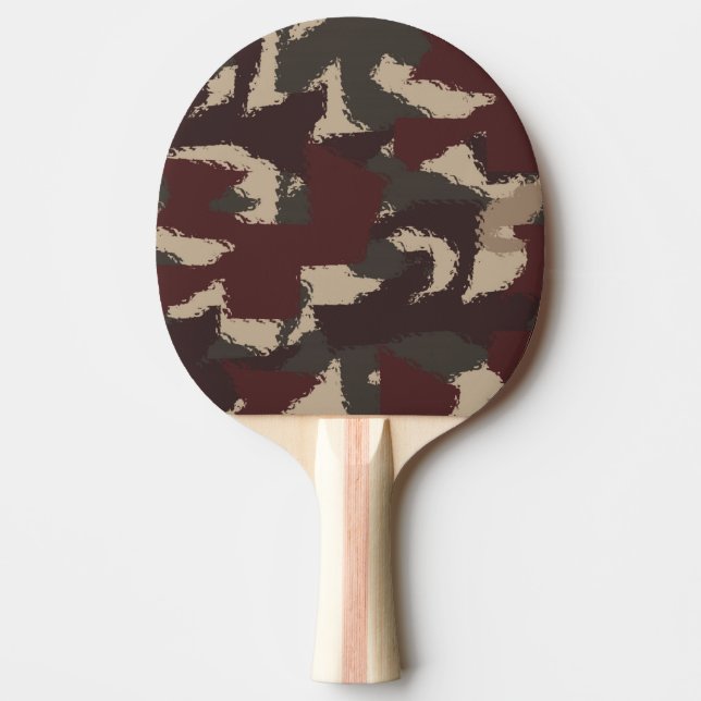 Abstract Military Camouflage Pattern Ping Pong Paddle (Front)