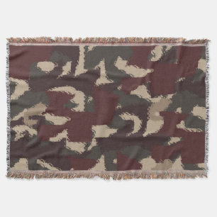 Abstract Military Camouflage Pattern Throw Blanket