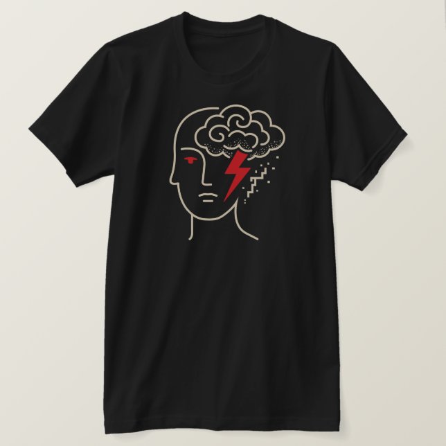 Abstract Mindstorm – Minimalist Head Art T-Shirt (Design Front)