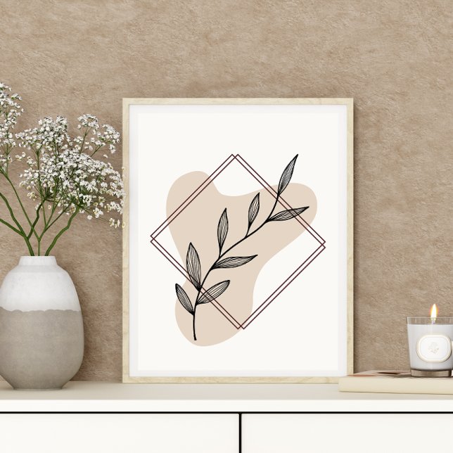 Abstract Minimal Boho Style Design Leaf Botanical  Poster (Creator Uploaded)