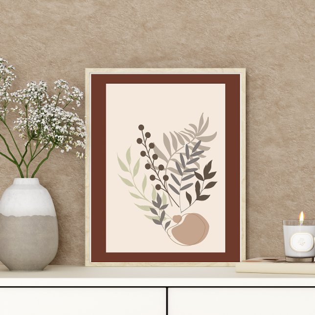 Abstract Minimal Boho Style Foliage Leaf Botanical Poster (Creator Uploaded)