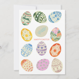 Abstract Minimal Colourful Eggs Easter Holiday Car Invitation