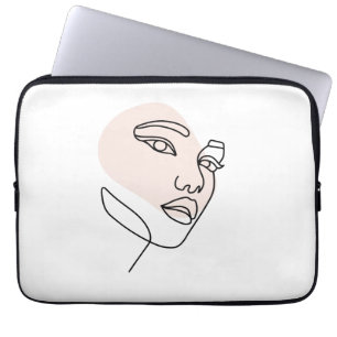 Abstract minimal female single line art 2 laptop sleeve