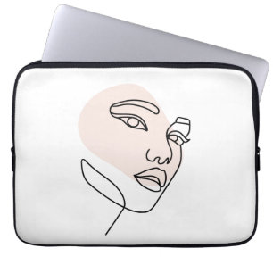 Abstract minimal female single line art 2 laptop sleeve