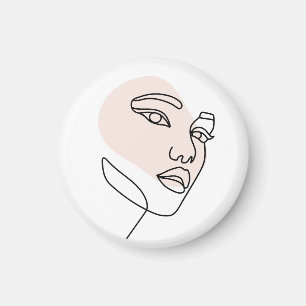 Abstract minimal female single line art Stone 2 Magnet