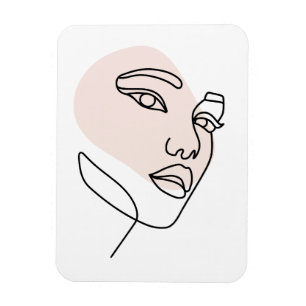 Abstract minimal female single line art Stone 2 Magnet