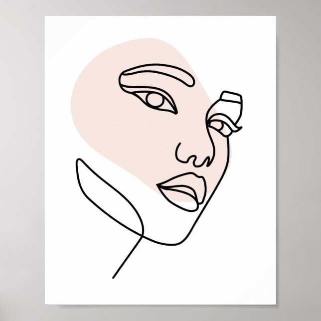 Abstract minimal female single line art Stone 2 Poster (Front)