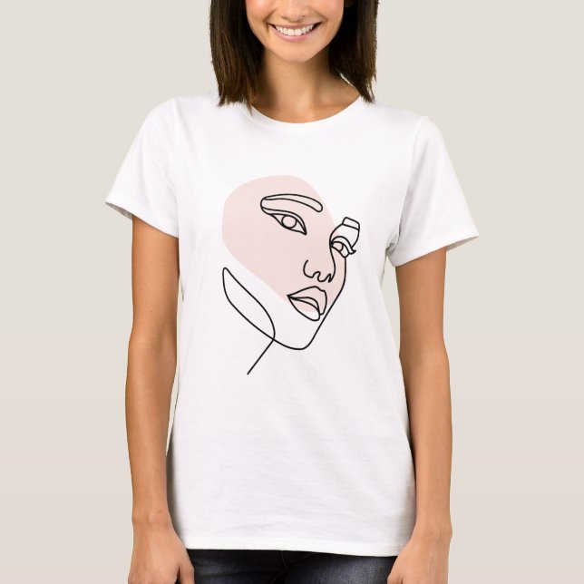  Abstract minimal female single line art  T-Shirt (Front)