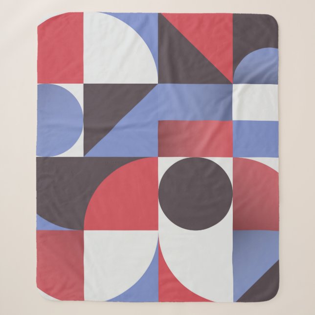 Abstract minimal geometric seamless pattern sherpa blanket (Front)