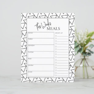 Abstract Minimal Script Text Weekly Meal Planner