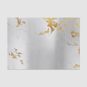 Abstract Minimal Silver Grey Metallic  Marble Gold Tissue Paper