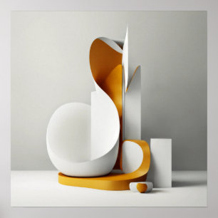 Abstract Minimalist Art on a White Background Poster