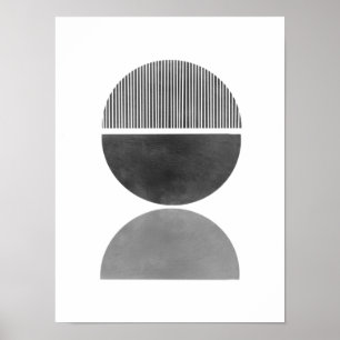 Abstract Minimalist Art - Semi Circles 3 Poster