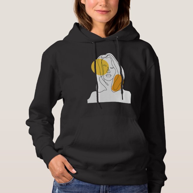 Abstract minimalist beauty from inside girl hoodie (Front)