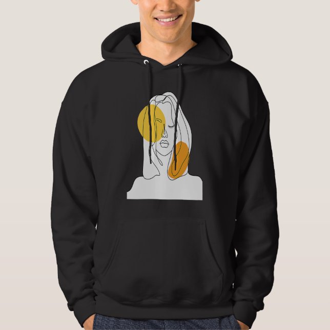 Abstract minimalist beauty from inside girl hoodie (Front)