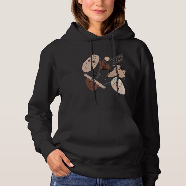 Abstract Minimalist Cactus  Aesthetic Boho Cactus  Hoodie (Front)