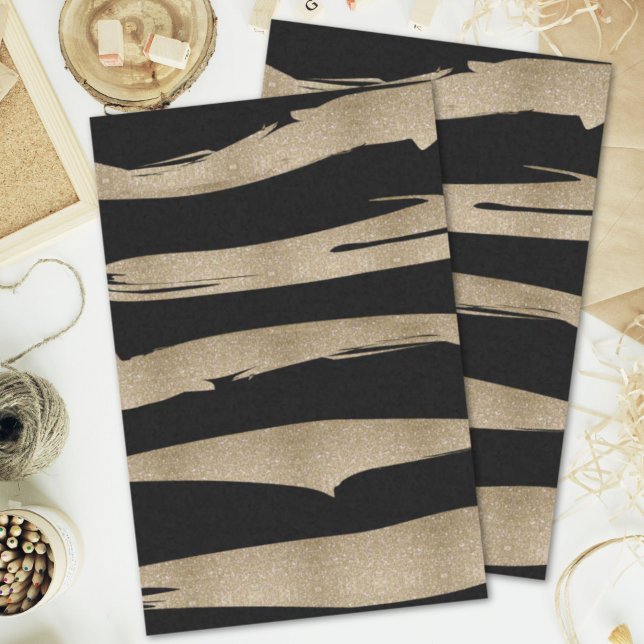 abstract minimalist chic black gold brush stroke tissue paper (abstract minimalist chic black gold brush stroke tissue paper)