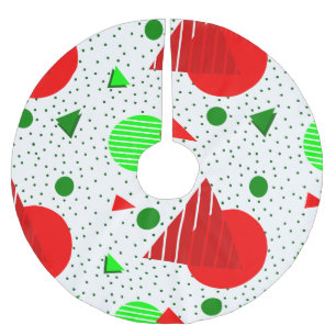 abstract minimalist christmas memphis geometric brushed polyester tree skirt