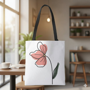 Abstract Minimalist Flowers Tote Bag