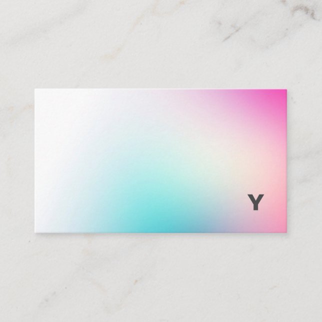 Abstract Minimalist Holo Gradient Business Card (Front)