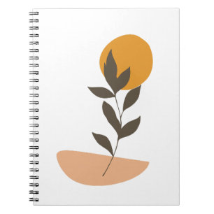 Abstract Minimalist Leaf Hand Drawn Spiral Photo Notebook