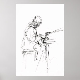 Abstract Minimalist Pianist -  Poster