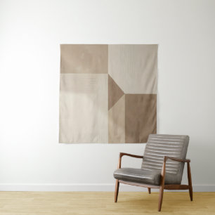Abstract minimalist wabi style geometric art tapestry