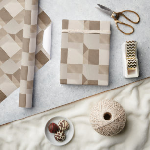 Abstract minimalist wabi style geometric art wrapping paper