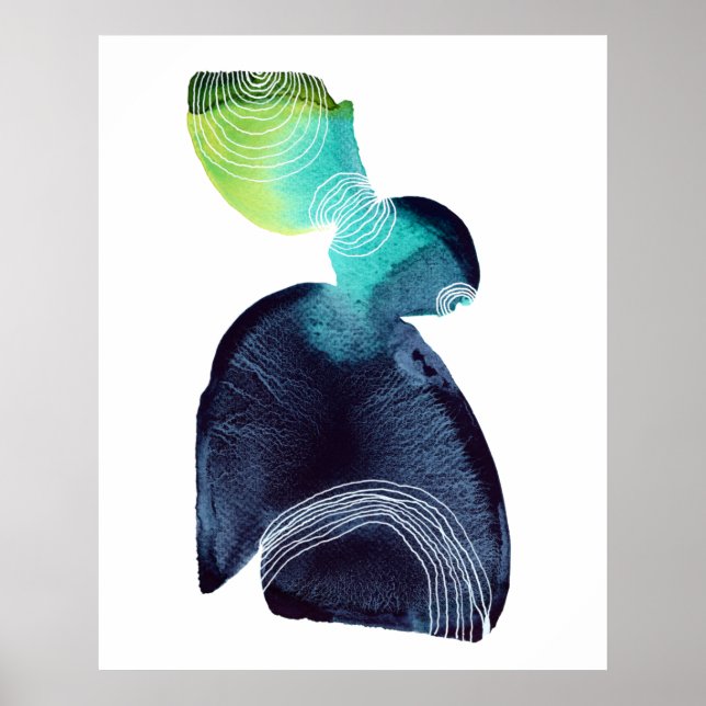 Abstract Minimalist Watercolor Painting Poster (Front)