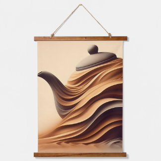 Abstract Minimalist Zen Flowing Teapot Hanging Tapestry