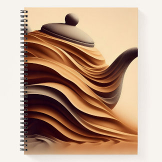 Abstract Minimalist Zen Flowing Teapot Notebook