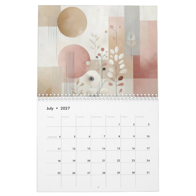 Abstract Minimalistic Calendar (Jul 2027)