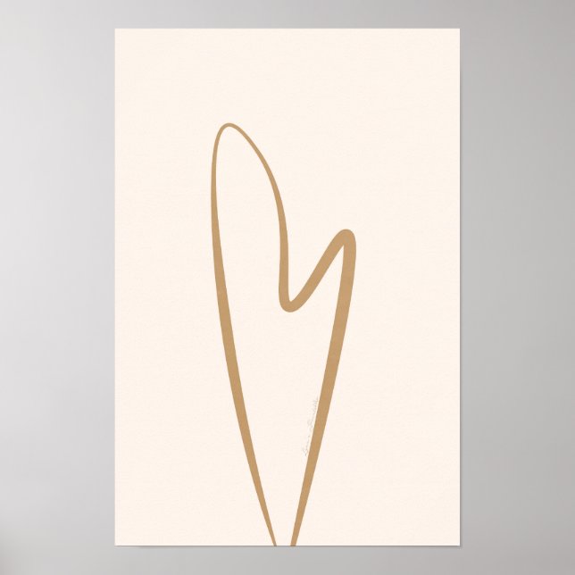 abstract minimalistic heart line art/modern decor (Front)