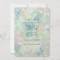 Abstract Mint Blue Watercolor Splashes birthday
