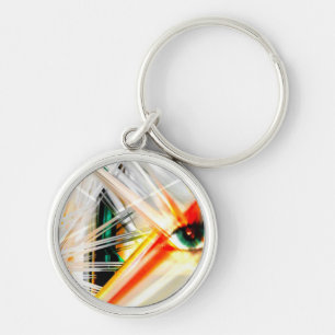 abstract mix media key ring