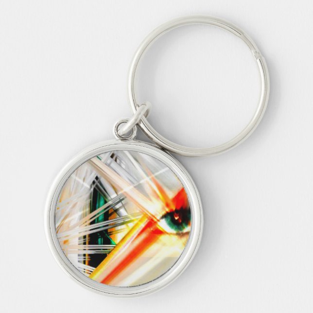 abstract mix media key ring (Front)