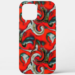 Abstract mix of red gradient stain on grey texture iPhone 12 pro max case