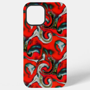 Abstract mix of red gradient stain on grey texture iPhone 12 pro max case