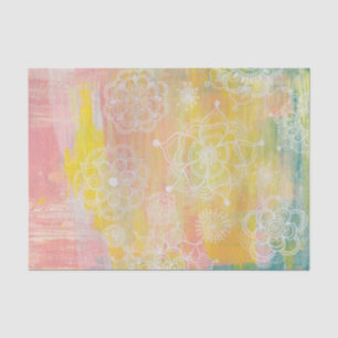 Abstract Mixed Media Artist Art Paint Tissue Paper