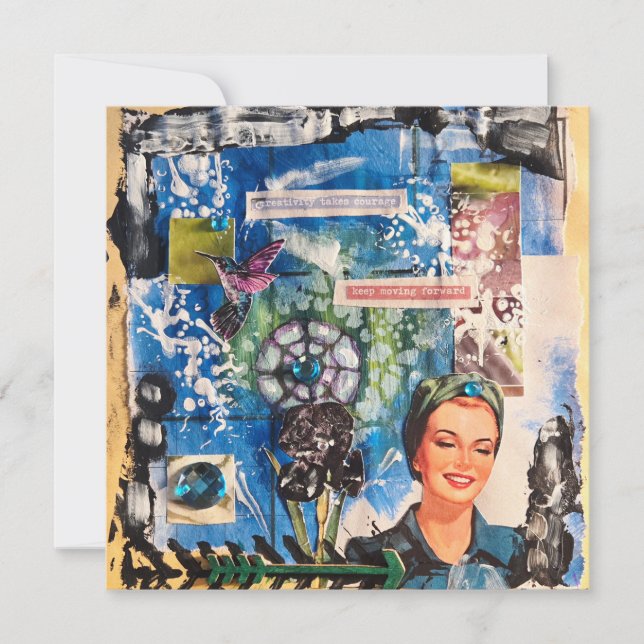 Abstract Mixed Media Collage Card (Front)