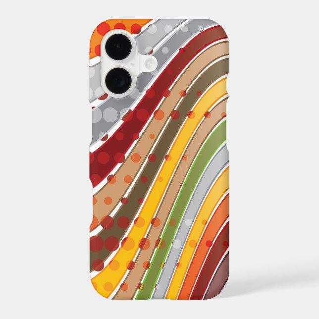 Abstract Mod Art Retro Wavy Lava Stripes & Dots (Back)