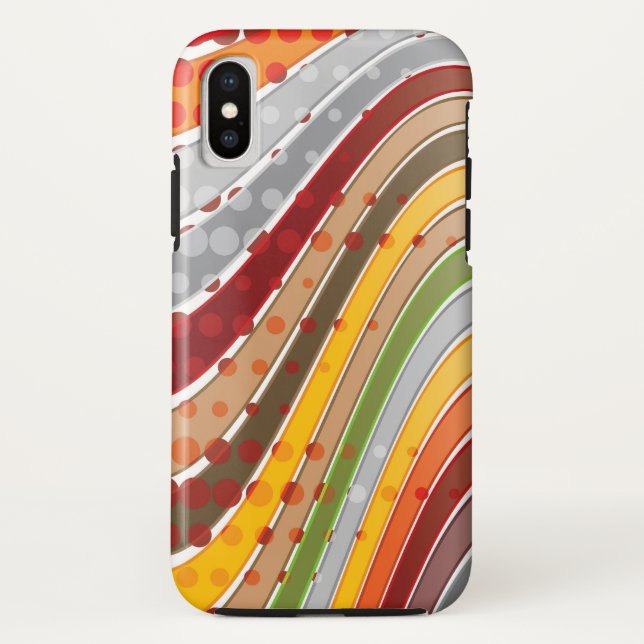 Abstract Mod Art Retro Wavy Stripes Phone Case (Back)