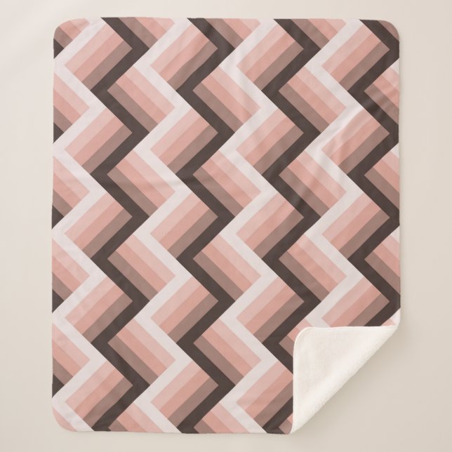 Abstract Modern 3D Stripe Seamless Sherpa Blanket (Front)