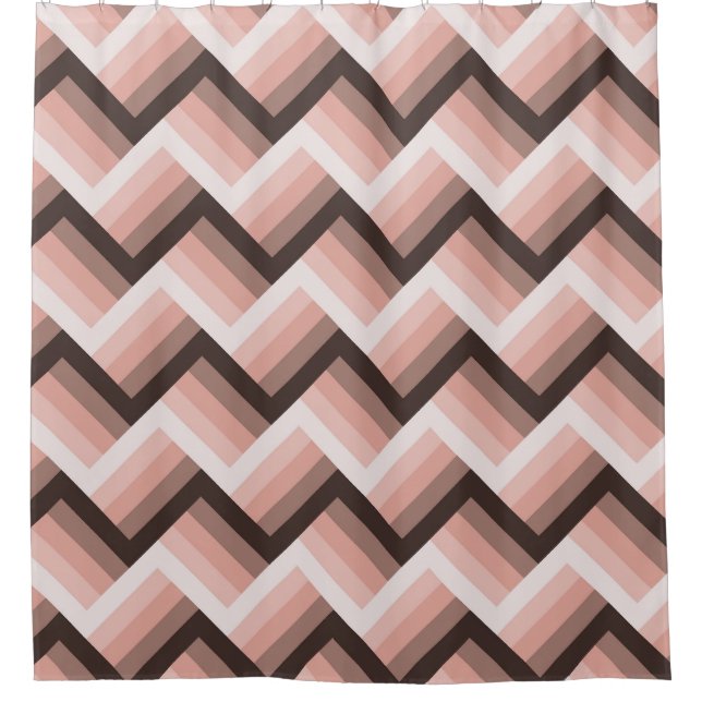 Abstract Modern 3D Stripe Seamless Shower Curtain (Front)