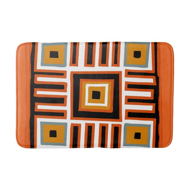 Abstract Modern African tribal pattern Bath Mat (Front)