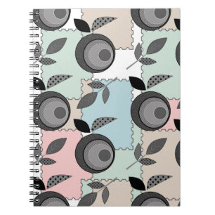 Abstract modern apple fruit patchwork geometrical notebook