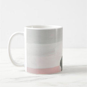 Abstract modern art background. Painting pink, gra Coffee Mug