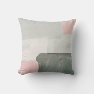 Abstract modern art background. Painting pink, gra Cushion