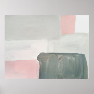 Abstract modern art background. Painting pink, gra Poster